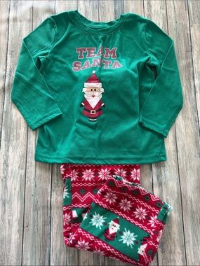 "Team Santa" Kids Holiday Pajama Set (Sz: 4T)